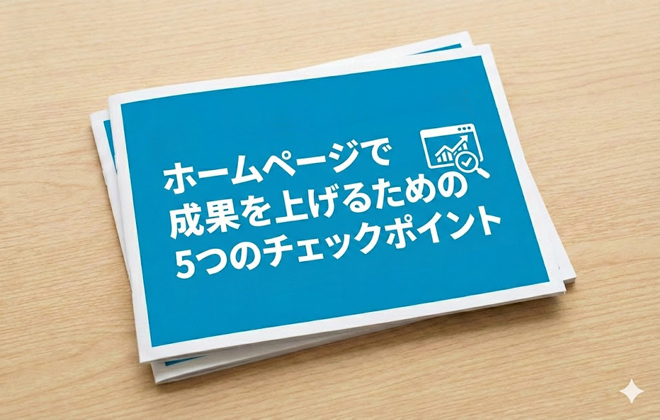 ホームページで成果を上げるための5つのチェックポイント